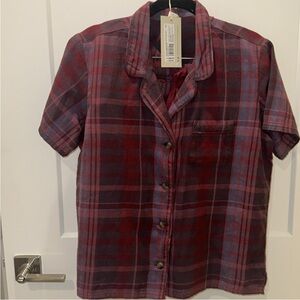 NWT Pact organic cotton eggplant Short Sleeve pajama set